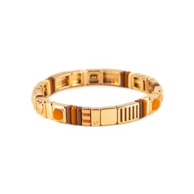 Bracelet Simone à Bordeaux Totem Trésor en métal doré émaillé