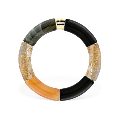 Bracelet PARABAYA Pipoca Black Night 6 perles en résine et acrylique Noir