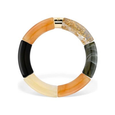 Bracelet PARABAYA Pipoca Black Night 6 perles en résine et acrylique Noir