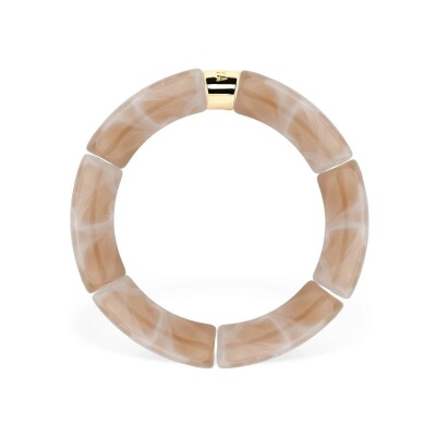 Bracelet PARABAYA Pipoca Creme Mono 6 perles en résine et acrylique - Creme