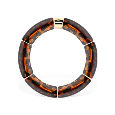 Bracelet PARABAYA Pipoca Graou 6 perles en résine et acrylique - Leopard 