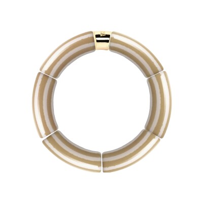 Bracelet PARABAYA Riviera Beige 6 perles en résine et acrylique Beige