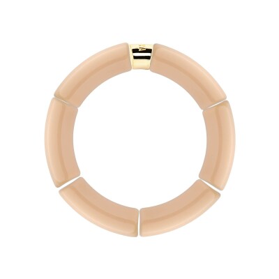 Bracelet PARABAYA Riviera Beige 6 perles en résine et acrylique Beige