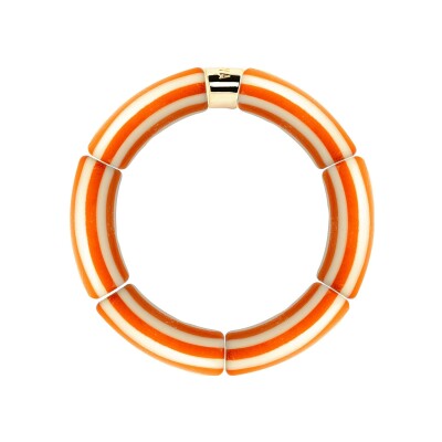 Bracelet PARABAYA Riviera Laranja 6 perles en résine et acrylique Orange