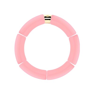 Bracelet PARABAYA Riviera Rosado 6 perles en résine et acrylique Rose poudré