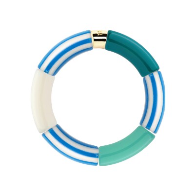 Bracelet PARABAYA Riviera Turquesa 6 perles en résine et acrylique Bleu turquoise