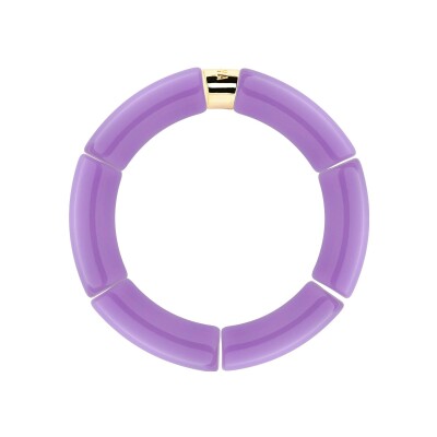 Bracelet PARABAYA Riviera Lila 6 perles en résine et acrylique Violet