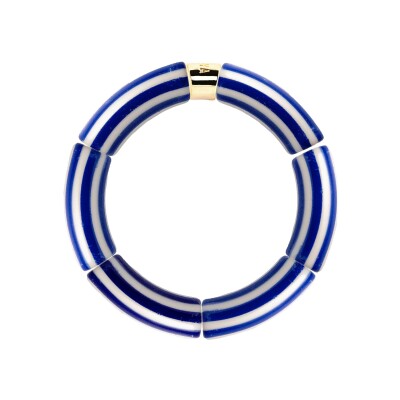 Bracelet PARABAYA Riviera Cobalt 6 perles en résine et acrylique Bleu cobalt