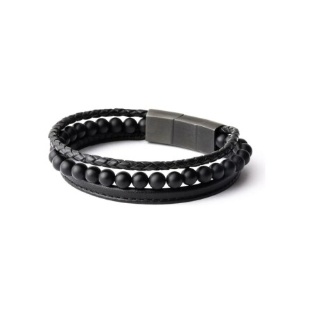 Bracelet Gemini Classics en acier et onyx