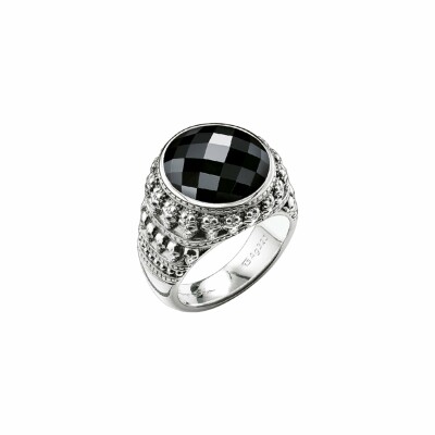 Bague Thomas Sabo Rebel at heart Têtes de mort en argent et onyx 