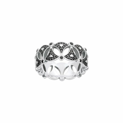 Bague Thomas Sabo Rebel At Heart ornement asiatique en argent et oxydes noirs