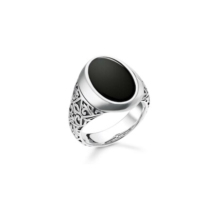 Bague Thomas Sabo noire en argent et onyx