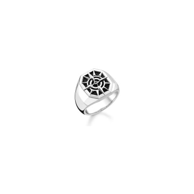 Bague Thomas Sabo en argent, onyx et oxyde de zirconium