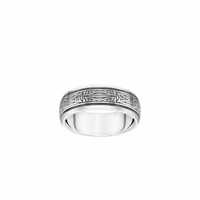 Bague Thomas Sabo Rebel At Heart décor graphique en argent
