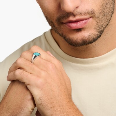 Bague Thomas Sabo Classic en argent et pierre imitation turquoise