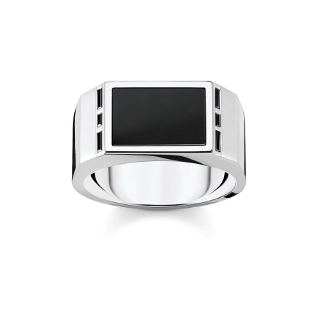 Bague Thomas Sabo en argent, onyx et oxydes de zirconium