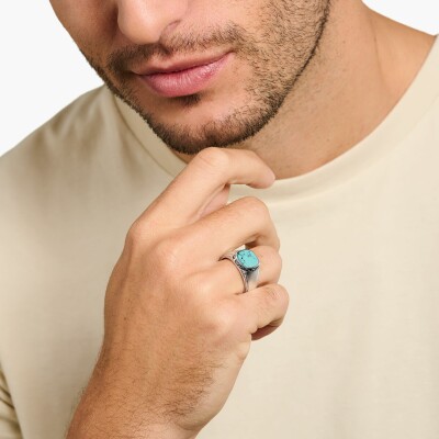 Bague Thomas Sabo en argent et pierre imitation turquoise