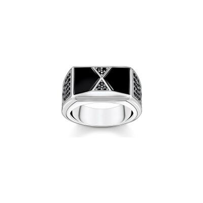 Bague Thomas Sabo Rebel at heart en argent, agate et oxydes de zirconium, taille 64