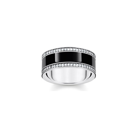 Bague Thomas Sabo Glam & Soul en argent, email et oxydes de zirconium, taille 56