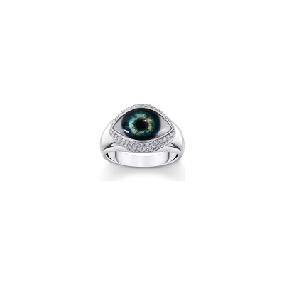Bague Thomas Sabo en argent, email et oxyde de zirconium