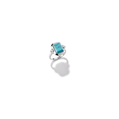 Bague Thomas Sabo en argent, oxyde de zirconium et turquoise d'imitation