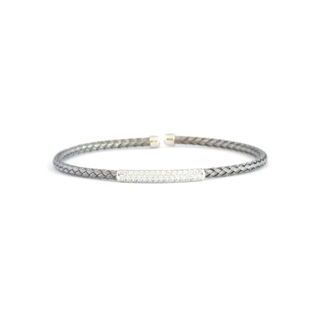 Bracelet jonc Valenzi en argent et oxydes de zirconium