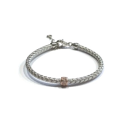Bracelet Valenzi en argent, argent doré rose et oxydes de zirconium