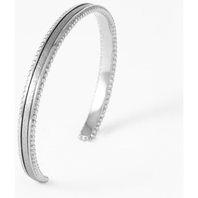 Bracelet jonc FlowersforZoé TUESDAY en acier et cuir