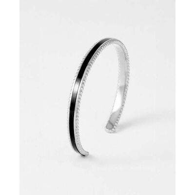 Bracelet jonc FlowersforZoé TUESDAY en acier et cuir