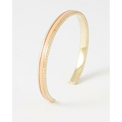 Bracelet jonc FlowersforZoé TUESDAY en acier doré et cuir