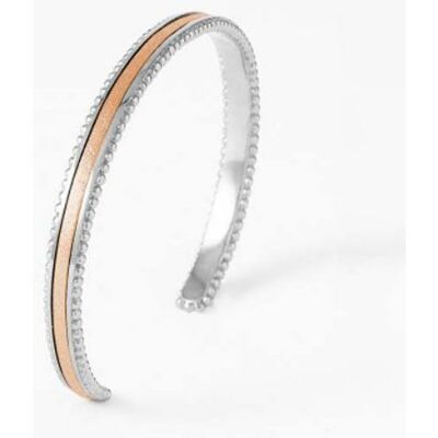 Bracelet jonc FlowersforZoé TUESDAY en acier et cuir