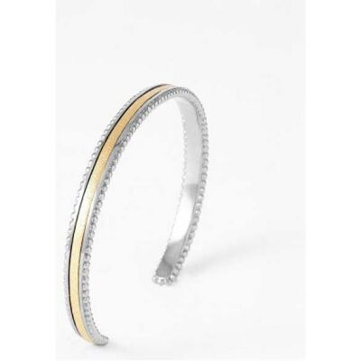 Bracelet jonc FlowersforZoé TUESDAY en acier et cuir