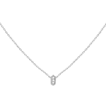 Collier Sarlane Twist en or blanc pavée de diamants, système interchangeable