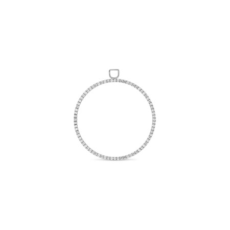 Pendentif Sarlane Twist Cercle Pavé en or blanc et diamants