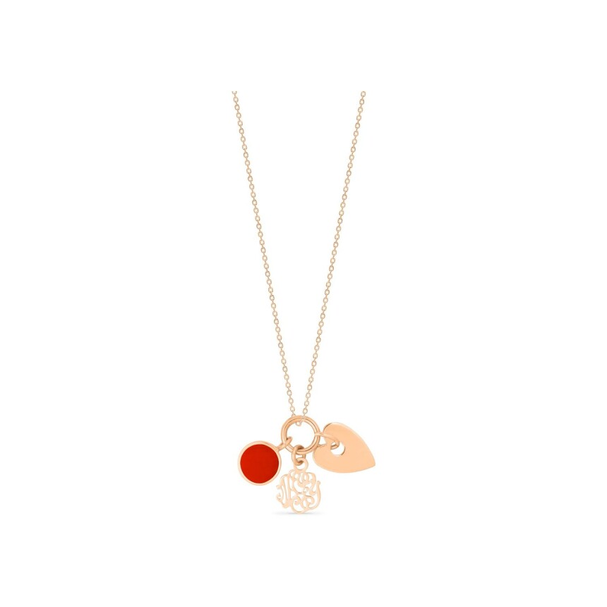 GINETTE NY TWENTY necklace, rose gold and coral