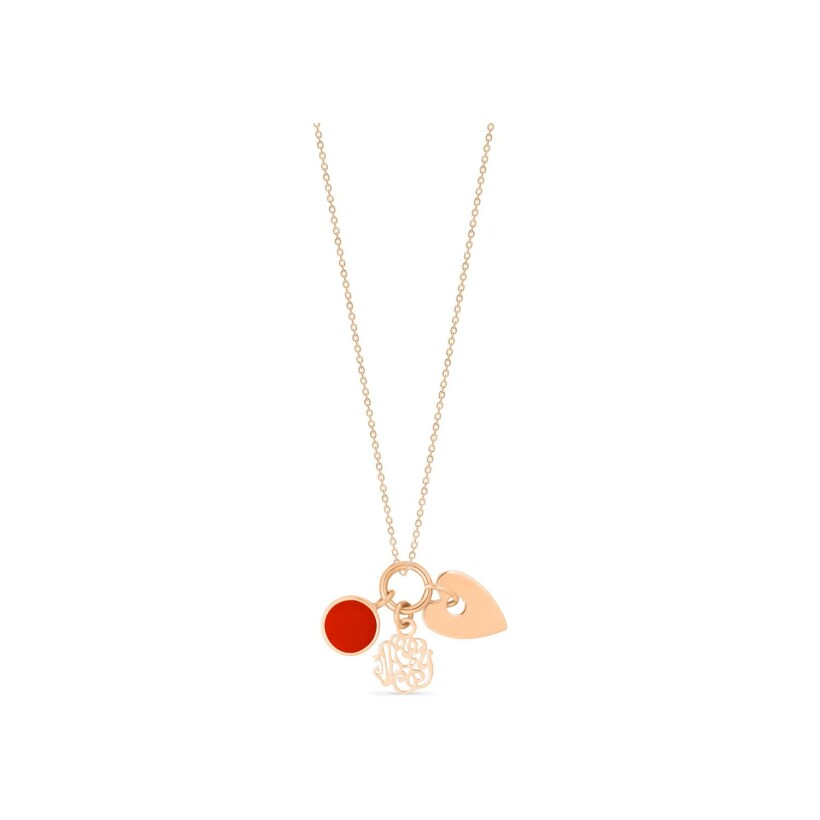 GINETTE NY TWENTY necklace, rose gold and coral