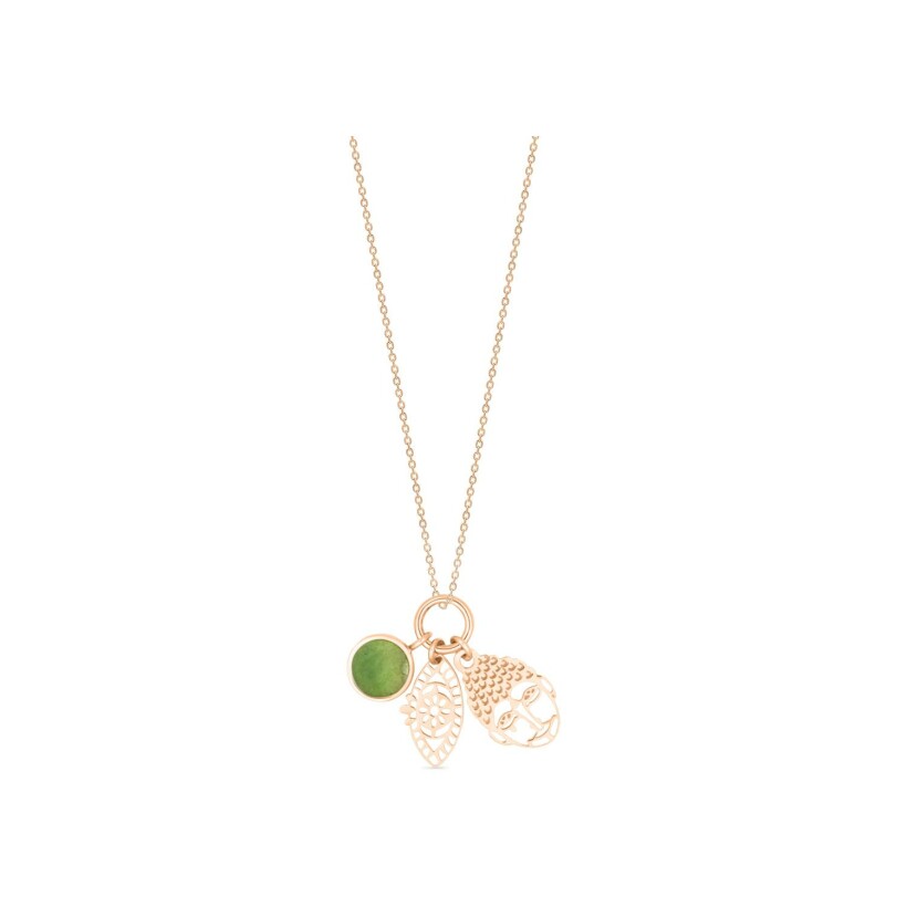 GINETTE NY TWENTY necklace, rose gold and jade