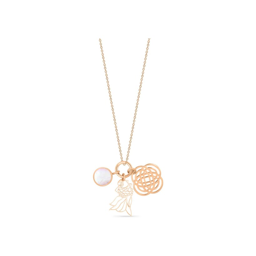 GINETTE NY TWENTY necklace, rose gold and pink mother of pearl