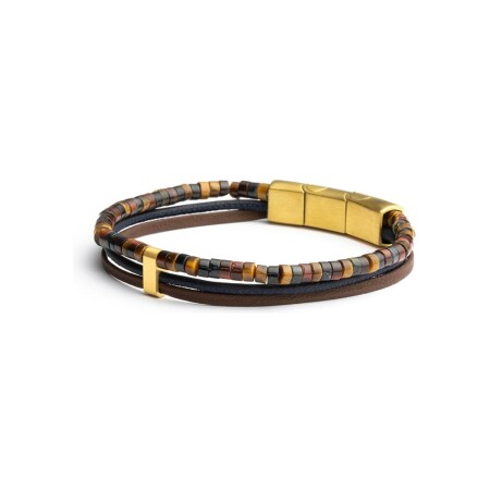 Bracelet Gemini Classics en acier et œil de tigre