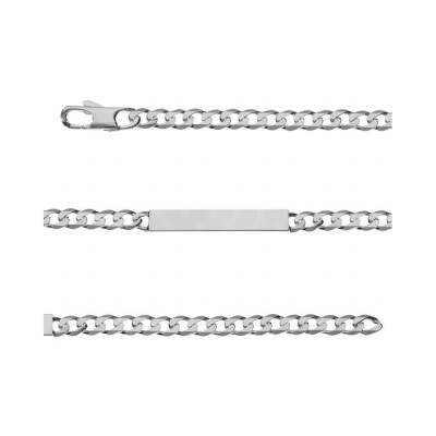 Bracelet identité gourmette hawai 5mm argent 18cm - vieil argent