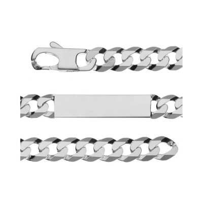 Bracelet identité gourmette hawai 10mm argent 21cm - vieil argent