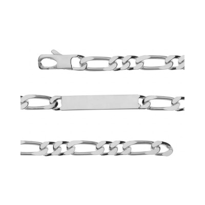 Bracelet identité 1+2 prestige 7mm argent 20cm - vieil argent