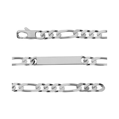 Bracelet identité 1+3 7mm argent 20cm - vieil argent