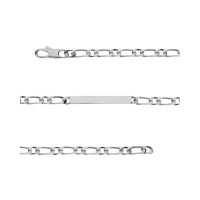 Bracelet identité 1+1 4mm fl argent 18cm - vieil argent