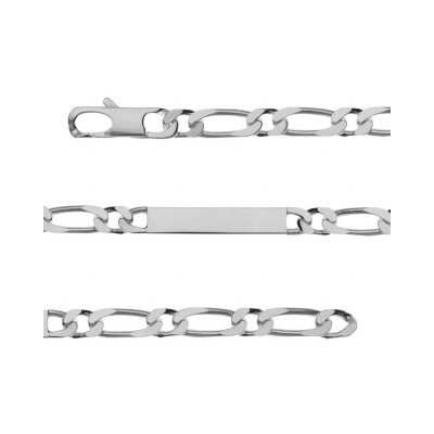 Bracelet identité 1+1 prestige 6mm 18cm - vieil argent