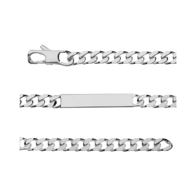 Bracelet identité gourmette prestige 7mm argent 20cm - vieil argent