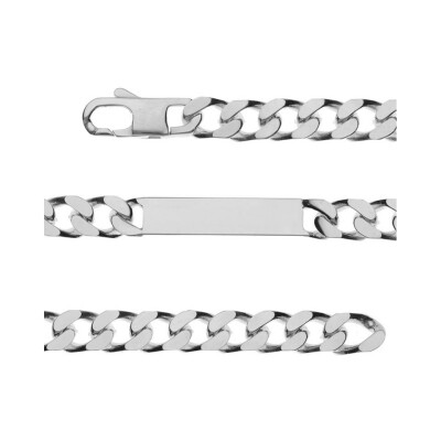 Bracelet identité gourmette prestige 9mm argent 21cm - vieil argent
