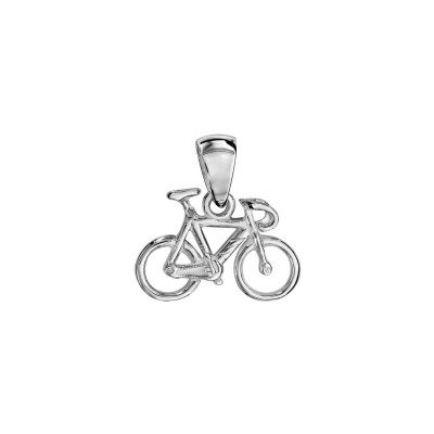 Pendentif vélo de course argent - vieil argent