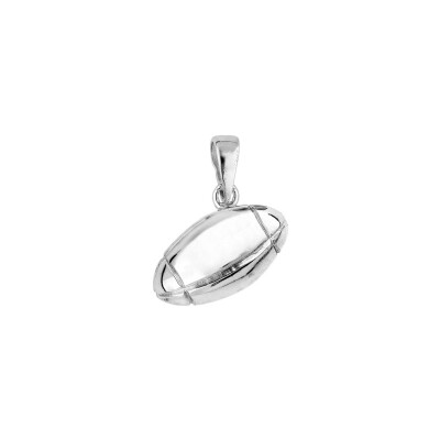 Pendentif petit ballon rugby argent rhodié 15mm de long