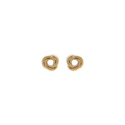 Boucles d'oreilles tige argent doré noeud d'amour 10 mm